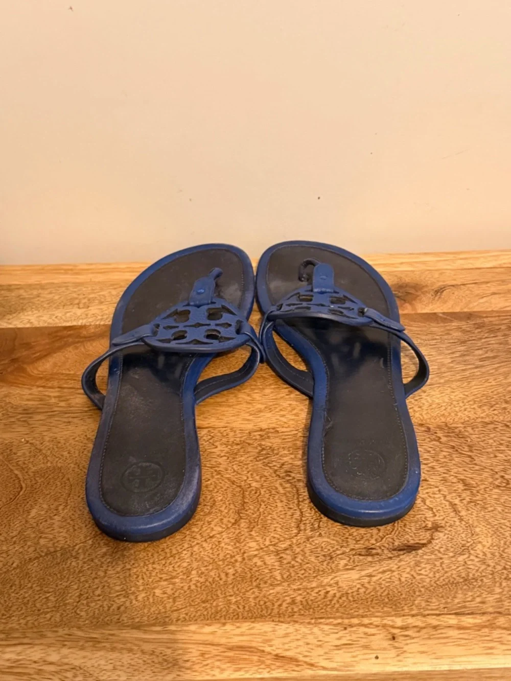 Tory Burch Blue Miller Cutout Thong Sandals